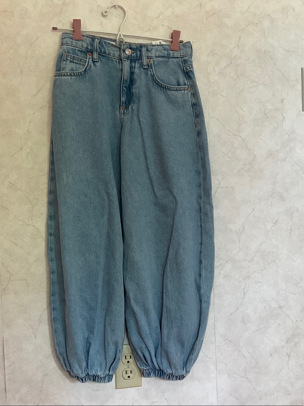 Zara Light Blue Boyfriend Balloon Jeans